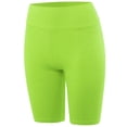 thumbnail image 2 of A2Y Women's Running Exercise High Waisted Bike Cotton shorts New Neon Lime 2XL, 2 of 5