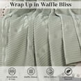 thumbnail image 4 of Superior Mai Geometric Waffle Cotton Blanket, Full/Queen, Sage, 4 of 9