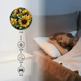 thumbnail image 3 of Silent Non-Ticking Wall Clock Quartz,Modern Round Clocks Decor for Living Room,Office,Kitchen-Sunflowers With Green Leaves On Black Background(16inch), 3 of 4