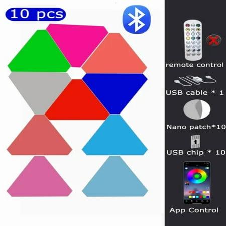 

LCACAJZ YBX-ZN LED Wall Triangle Quantum Light RGB Wall Light Intelligent Pickup Rhythm Game Backlight Wall Light Free Shipping