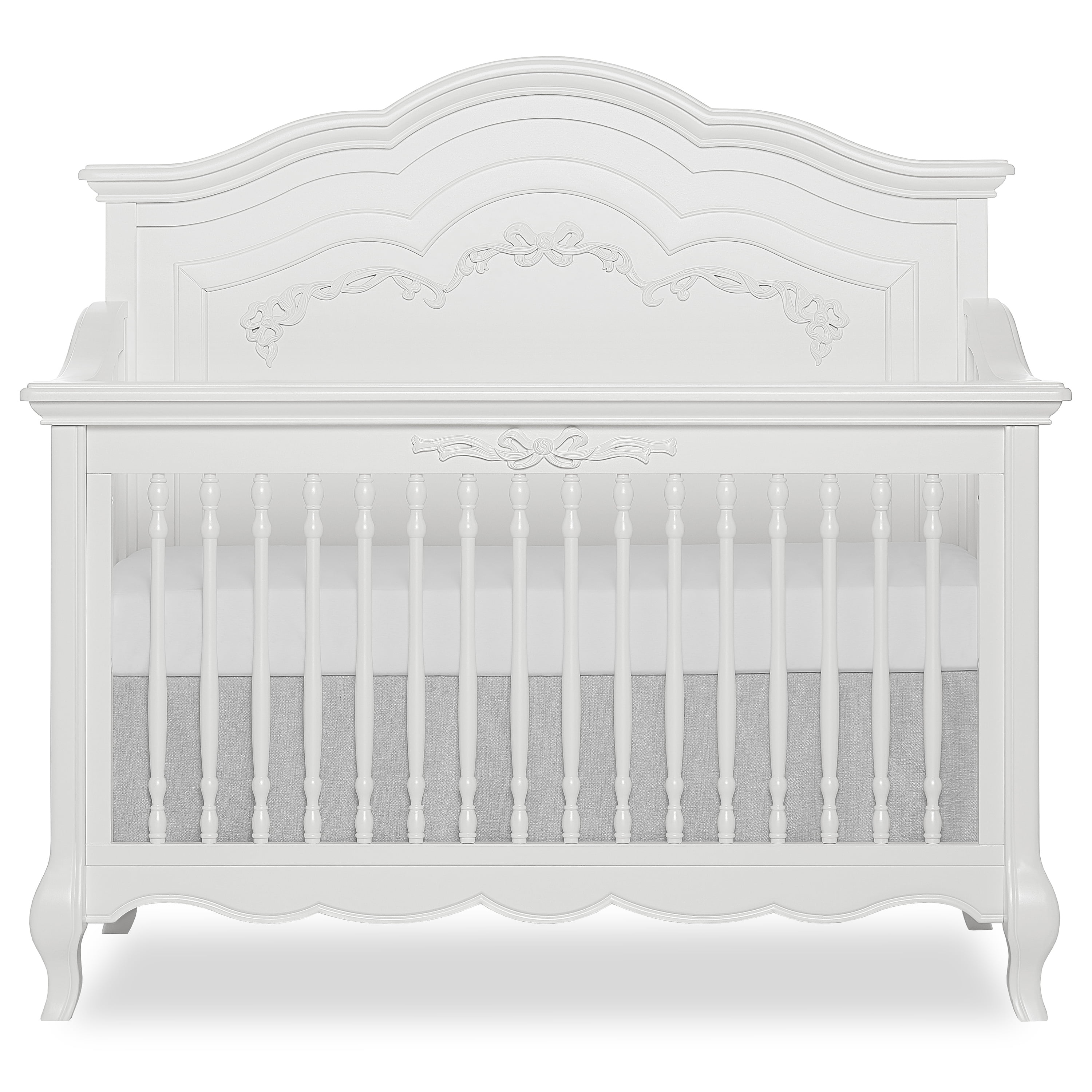 Evolur Aurora 5-In-1 Convertible Crib In Frost , Greenguard Gold Certified, Features 3 Mattress Height Settings, Sturdy And Spacious Baby Crib, Wooden Furniture