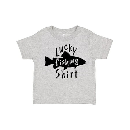 

Inktastic Lucky Fishing Shirt- Fish Gift Toddler Boy or Toddler Girl T-Shirt