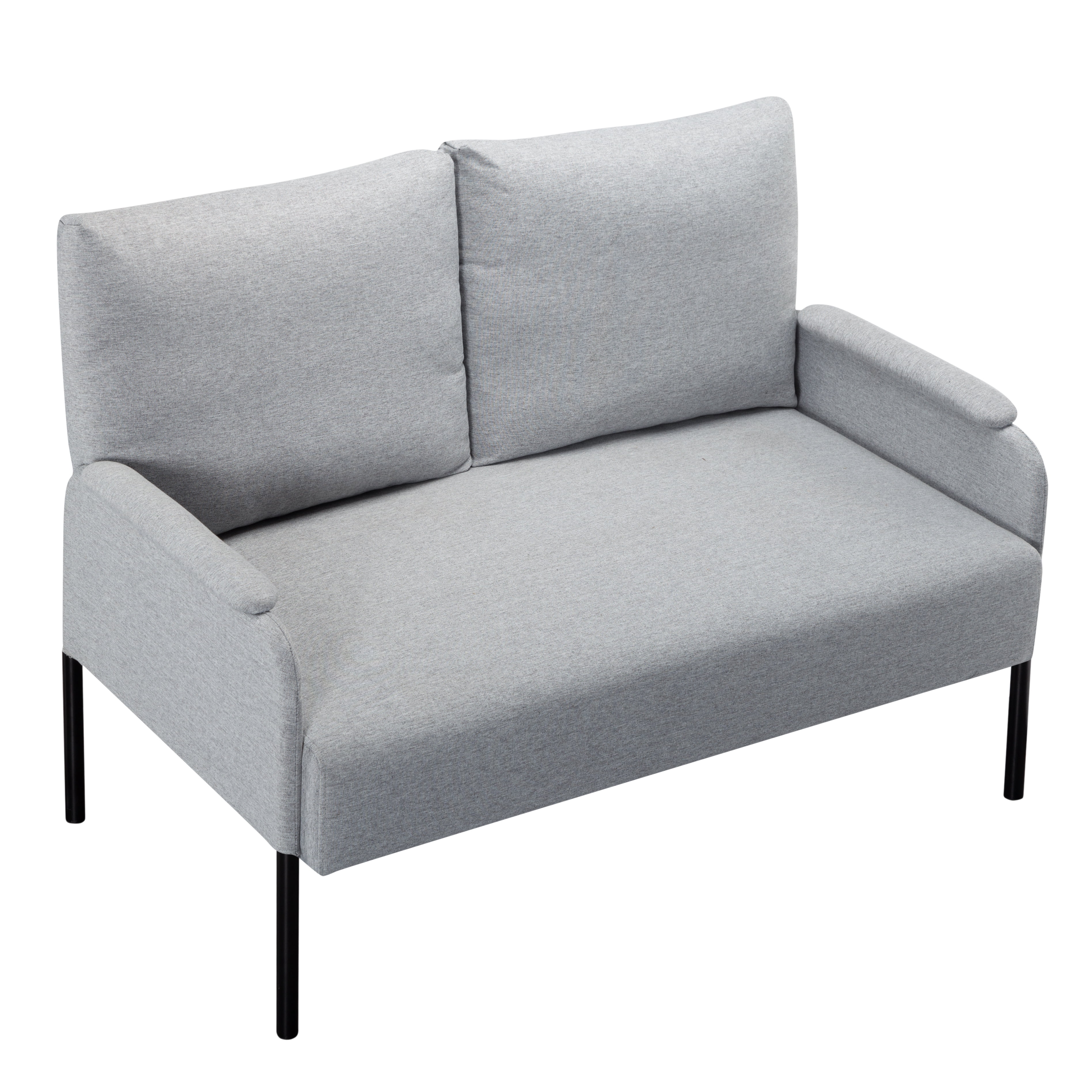 Gewnee 45.7”Modern Loveseat Couch,Metal Frame,Fabric Upholstered 2-seater Sofa for Apartment or Small Spaces(Light Gray)