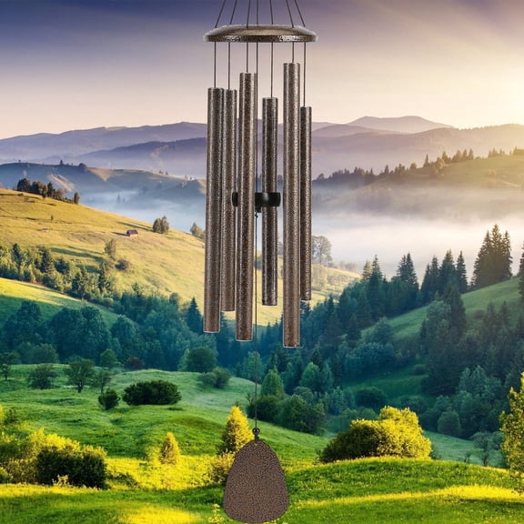 SIXBEE Wind-Chimes-Outdoor-Deep-Tone, Large Soothing Melodic Tones Windchimes, Wind Chimes for Outside, Memorial Wind Chime Best Gift for Mom Women Grandma Neighbors(32" Brown)