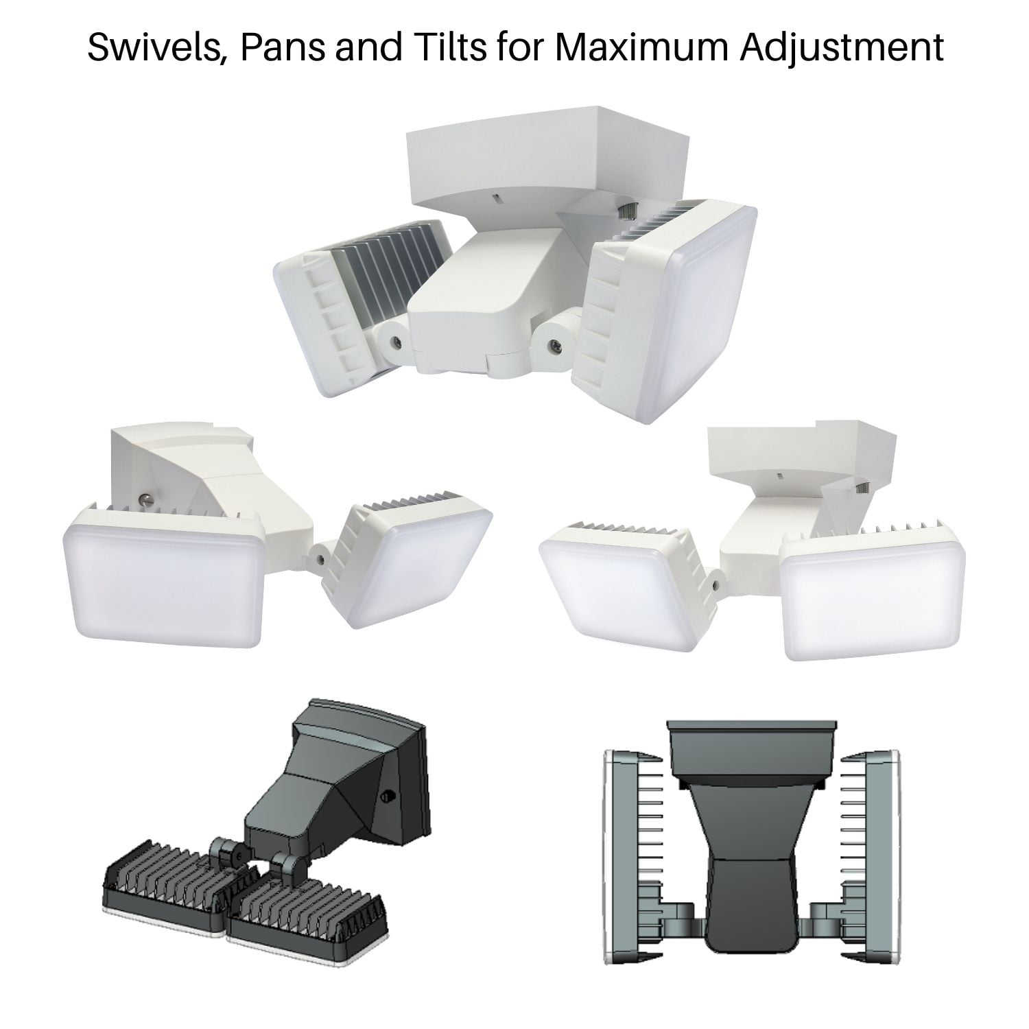 IQ America DT2002 Dusk-to-Dawn Security Flood Light w Timer, 2100 Lumen LED, Eave Soffit or Wall Mount Energy Saving Outdoor Weatherproof Commercial Residential BZ