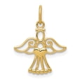 thumbnail image 1 of Collier Cœur Petit Ange en Or Jaune 14k Pendentif Religieux, 1 of 6