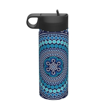 

Gaeub Dot Painting Printed 18oz Sports Insulated Kettle With Straw Sports Insulated Bottle Water Bottle For Running Hiking Cycling Climbing Mens Womans Insulated Water Bottle