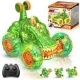 thumbnail image 1 of Juguetes para niños de 3 a 10 años, coches de control remoto, coches RC, coches de dinosaurio con rotación de 360°, coches RC Dino con luz en las ruedas, camión RC acrobático rápido de 2,4 Ghz, juguet, 1 of 5