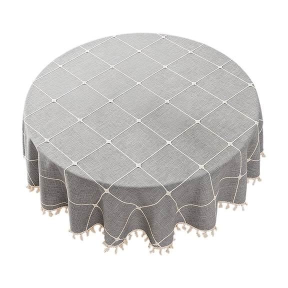Oioii Waterproof & Oil-Resistant Tassel Tablecloth, Decorative Table Cover for Restaurant, Party, Dining Room and Home Table Decoration,S