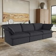 thumbnail image 3 of bokifol Deep Modular Sectional Sofa,Cloud Couch 3-Seat Sofa with 2 Pillows,Sectional Couches for Living Room,Apartment,Office,Bedroom,Black, 3 of 11