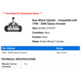 thumbnail image 2 of Rear Wheel Cylinder - Compatible with 1998 - 2008 Subaru Forester - Dynamic Friction, 2 of 2