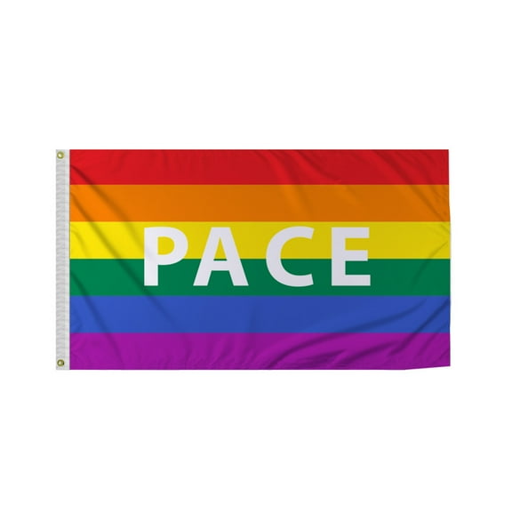 Promopatriot Pace Pride Flag 3x5 Ft Printed 200D Nylon Brass Grommets Stitched Edges Fade Proof Sharp Colors - Pride Lgbtq Flag 3x5 Fts