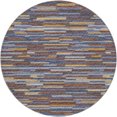 thumbnail image 2 of Addison Rugs Dream Shag Premium Machine Washable Transitional Stripes, Bars, Horizontal Lines Landscape Round Rug, 8' x 8', 2 of 8