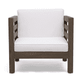 thumbnail image 5 of Tcbosik Outdoor Club Chair with Cushion, Single Sofa Chair with Wood Frame, Modern Armchair for Patio, Garden, Balcony, Backyard, Grey+White, 5 of 10
