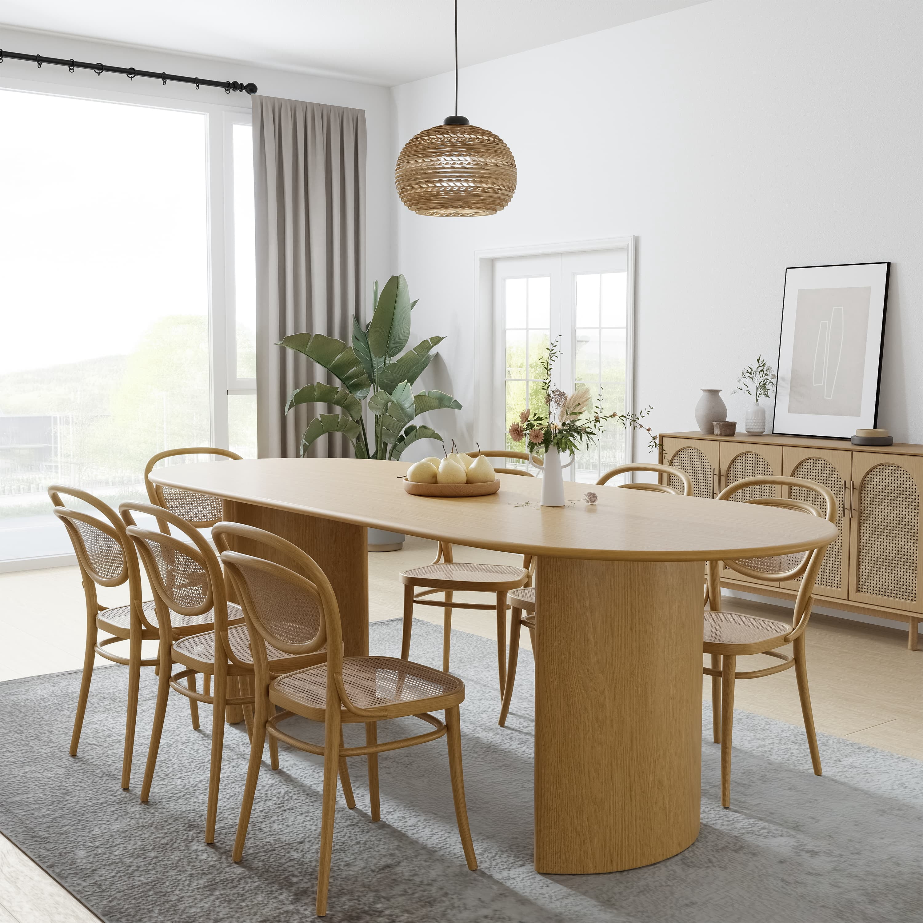MAYEERTY 31x13 Modern Oval Extendable Dining Table with metal leg,Brown