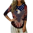 thumbnail image 6 of 250th Anniversary Women's Casual 3/4 Sleeve T-Shirt 250 Years of Freedom Shirt American Flag Patriotic Clothes, 6 of 7