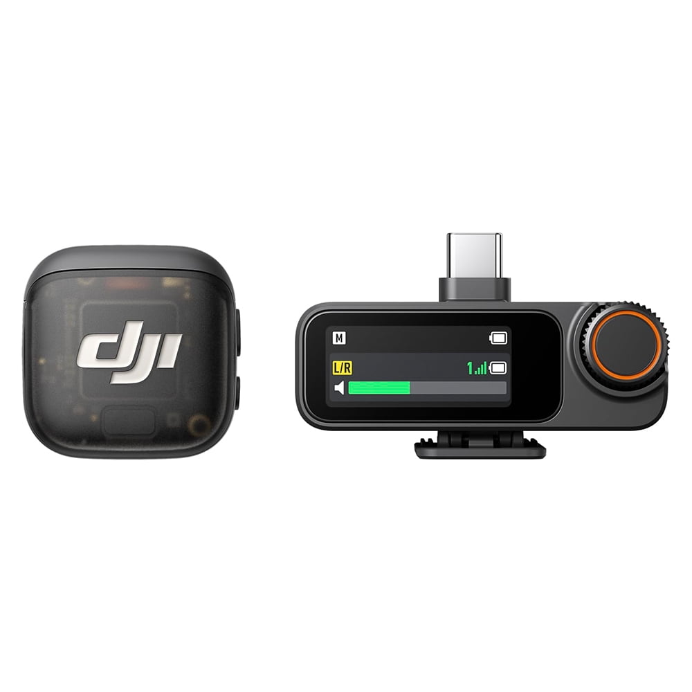 DJI Mic 3 (1 TX + 1 RX) Advanced Mini Wireless Microphone CP.RN.00000479.01 Bundle with 2x Deco Essentials 3.5mm Computer Clip-On Mini Lapel Mic