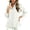 White, variant on Women's Solid Color Denim Ruffle Collar Button-Front Long Sleeve Jacket Casual Feminine Trucker Coat