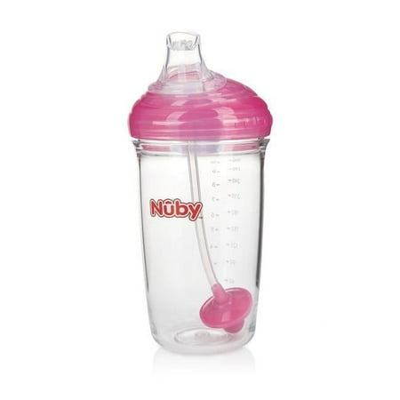 DDI 2346686 Nuby? No-Spill Trainer Cups w/Hygienic Cover - Pink 10 oz Case of 24