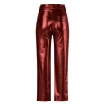 thumbnail image 5 of Hauaitttt Pants for Women 2025 Fashion Casual PU Pants Straight Leather Pants Solid Pants Casual Summer Pants for Women under 10 Women's Casual Pants and Tops Women's Sweatpants Women's Casual Pants, 5 of 5
