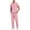 Pink-D, variant on Comfortable Fit Men's Workwear Uniform Solid Color V-neck Pocket Top and Elastic Pant Set Pink S(S)