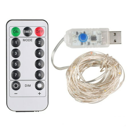 LED String Light Battery/USB Powered Remote Controlled Lamp for Party Wedding Festival Garden Home