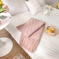 thumbnail image 5 of ROSEKIND Diamond Textured Tassel Throw Blanket, Soft Knitted Decorative Blankets 60X80inch., 5 of 6