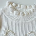 thumbnail image 7 of WAVSUF Kids Girls Knitted Sweater, Long Sleeve Soft Comfort Ruffle Mock Neck Winter Base Casual Undershirts White 7-8, 7 of 7