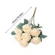 thumbnail image 3 of Ramo de rosas artificiales: 7 rosas artificiales realistas con tallos y hojas para ramos de boda, centros de mesa, fiestas, hogar, oficina y bricolaje. Diseño floral para residencia., 3 of 5