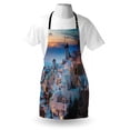 thumbnail image 4 of Landscape Apron, Touristic Houses Traditional Architecture Composition at Sunset by the Ocean, Unisex Kitchen Bib with Adjustable Neck for Cooking Gardening, Adult Size, Multicolor, by Ambesonne, 4 of 4