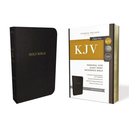 KJV, Reference Bible, Personal Size Giant Print, Bonded Leather, Black, Red Letter