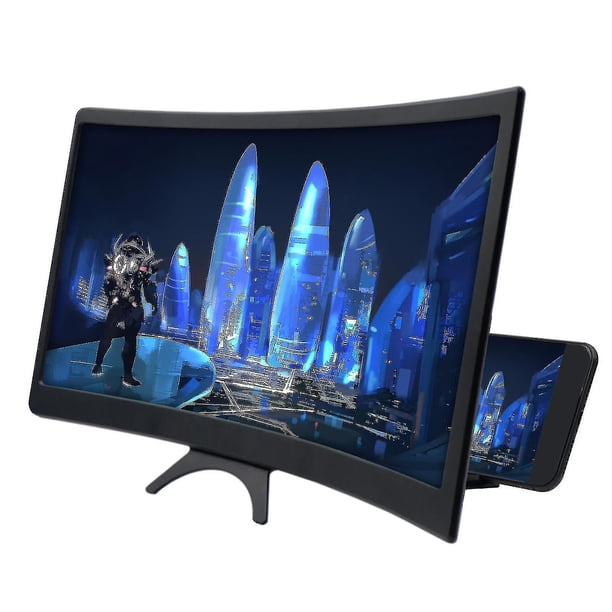 Lupa de pantalla de teléfono de 12 pulgadas Amplificador de pantalla curva 3D para teléfono celular Ampliador de pantalla plegable Soporte para teléfono inteligente para oficina en