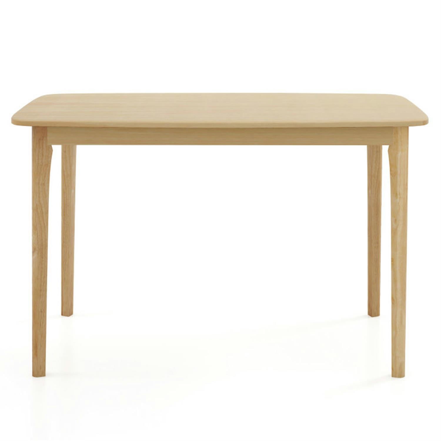 Demi Bonn 48" Solid Wood Dining Table with Rubber Wood Supporting Legs for Kitchen Dining Room, Modern Rectangular Dining Table Furniture, Beige