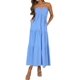 thumbnail image 1 of Vestido AmySister sin mangas, halter, con capas, largo midi y bolsillos, talla M, 1 of 5