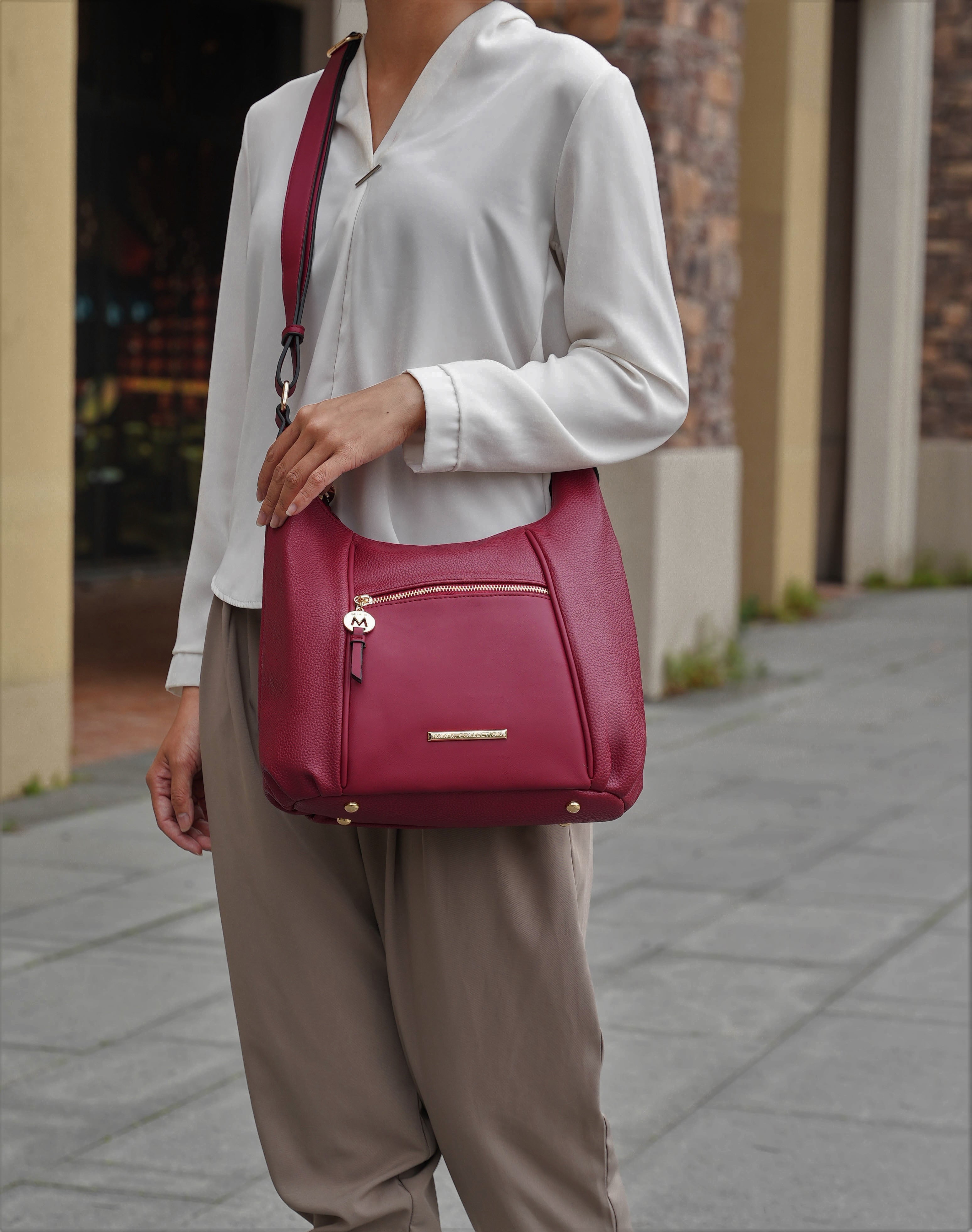 MKF Collection Lavinia Shoulder Bag for women, Vegan Leather Hobo handbag Purse by Mia K.