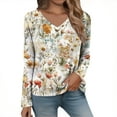 thumbnail image 2 of HLKJKLS Long Sleeve Shirts For Women Casual Long Sleeve V Neck T Shirt Polyester Spandex Spring Winter Fashion Yellow S-Xxl, 2 of 7