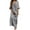 Grey, variant on Womens Dresses Plus Size Summer Half Sleeve Loose Dyed Striped Flowy Long Dress for Women Red XXXXXL