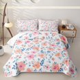 thumbnail image 2 of Erosebridal Watercolor Floral Quilt King for Girls, Leaf Branch Print King Coverlet Set, 3pcs, 2 of 7