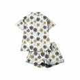 thumbnail image 7 of asdoklhq Christmas Pajamas Women Women Christmas Printed Stand Up Collar Pocket Short Sleeved Top Shorts Home Wear Pajama Set White S, 7 of 7