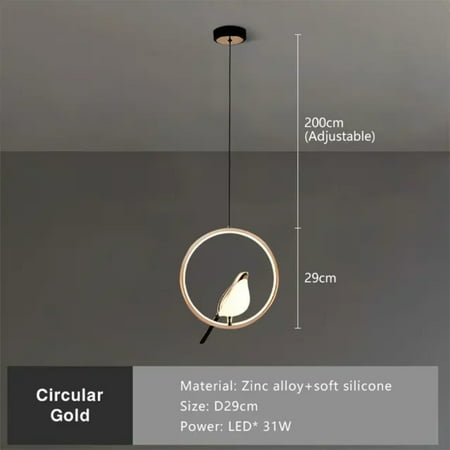 

LOPNGLS Luxurious and Elegant Magpie Bird LED Cord Pendant Lights - Postmodern Indoor Lighting for Bedroom Chandelier Lamps Bedside Lighting