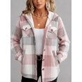 thumbnail image 3 of Zeagoo Women's Fleece Sherpa Jacket Casual Long Sleeve Button Down Flannel Shacket Shirt Winter Coat with Pockets, 3 of 4