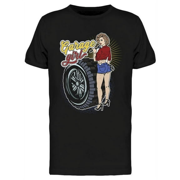 Pin Up Garage Girl T-Shirt Men -Image by Shutterstock, Male x-Large