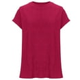thumbnail image 6 of Horkkom Short Sleeve Shirts for Women Plus Size Crew Neck Solid Color Tunic Tops Summer Casual Loose Tunic Tops XXXL, 6 of 9
