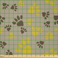 thumbnail image 2 of Ambesonne Paw Print Fabric by the Yard Microfiber, Animal Steps, 2 Yards, Warm Taupe Brown Mustard, 2 of 2