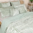 thumbnail image 4 of DecorAvenue Ultra-Luxe Crushed Velvet Duvet Cover Set, Boho Bedding Comforter Donna Cover Set, Over Size 3 Pieces Set 1 Comforter Cover and 2 Pillow Shams Sage Green Color, 4 of 6