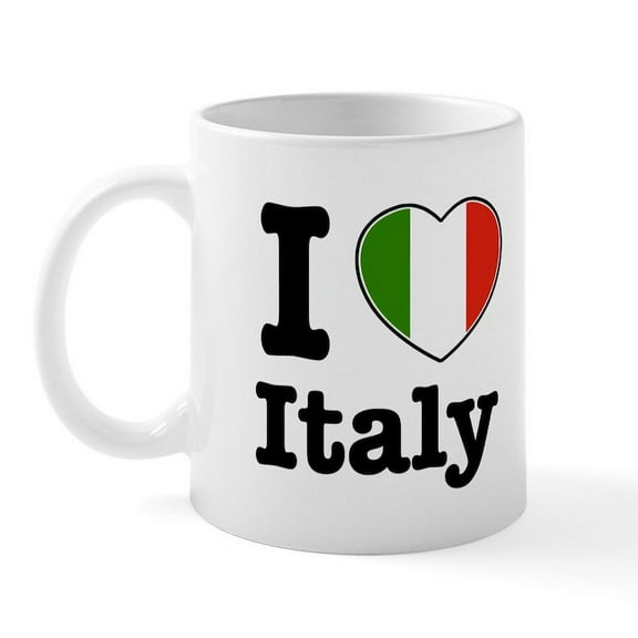 CafePress - I Love Italy Mug - 11 oz Ceramic Mug - Novelty Coffee Tea Cup