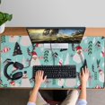 thumbnail image 4 of Long Mouse Pads for Desk,Blue Christmas Santa and Snowman Pattern Desk Mats on Top Of Desks, Desk Mouse Pad Extra Large with 3mm Non-Slip Base and Stitched Edge for Gaming,Office,Work,Home 47.3x23.6in, 4 of 5
