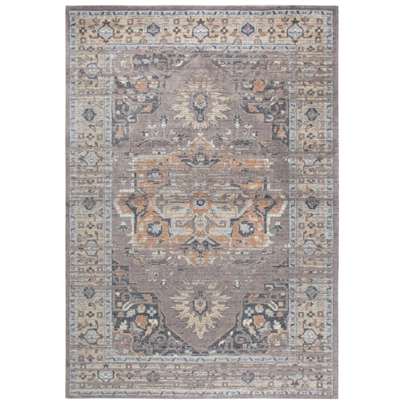 Alora Decor Euphoria 8' x 10' Distress Gray/Gray/Rust/Blue Hybrid Area Rug
