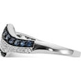 thumbnail image 3 of 14K White Gold Blue And Diamond Swirl Ring (Size 7) Made In India rm5681-bd-050-wa, 3 of 5