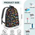 thumbnail image 5 of Game Controller Black Pattern Backpack for School, Cute School Bag with Adjustable Shoulder Straps and Padded Back, 16.9"x12.6"x5.9", 5 of 5